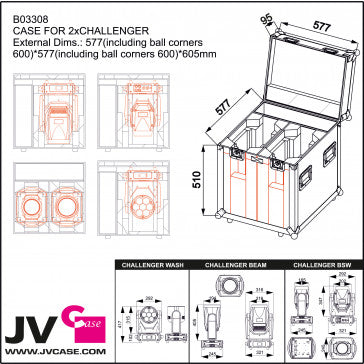 JV Case Flightcase voor 2x Challenger