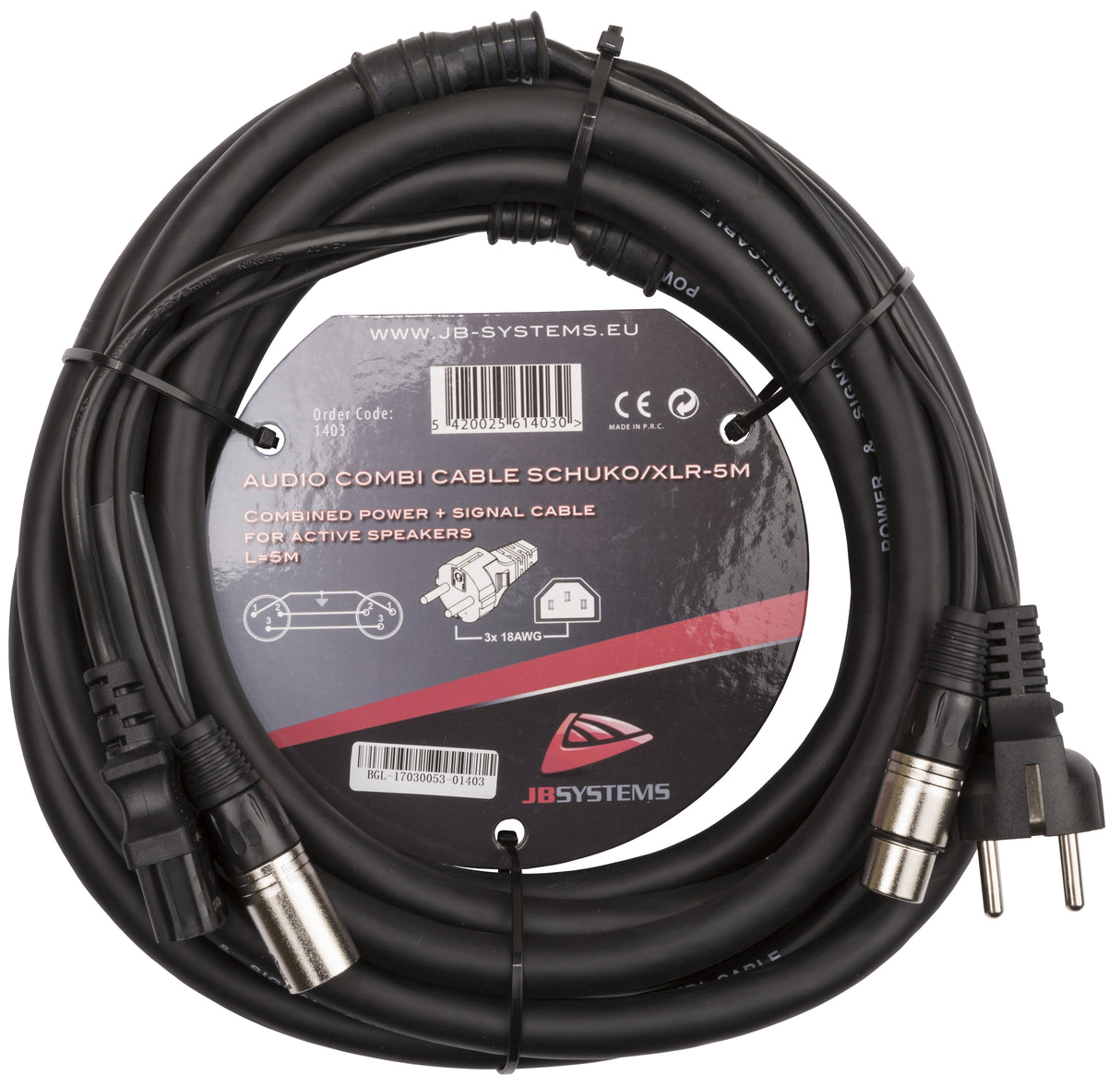 Hilec Audio Combi Kabel SCHUKO/XLR-5M
