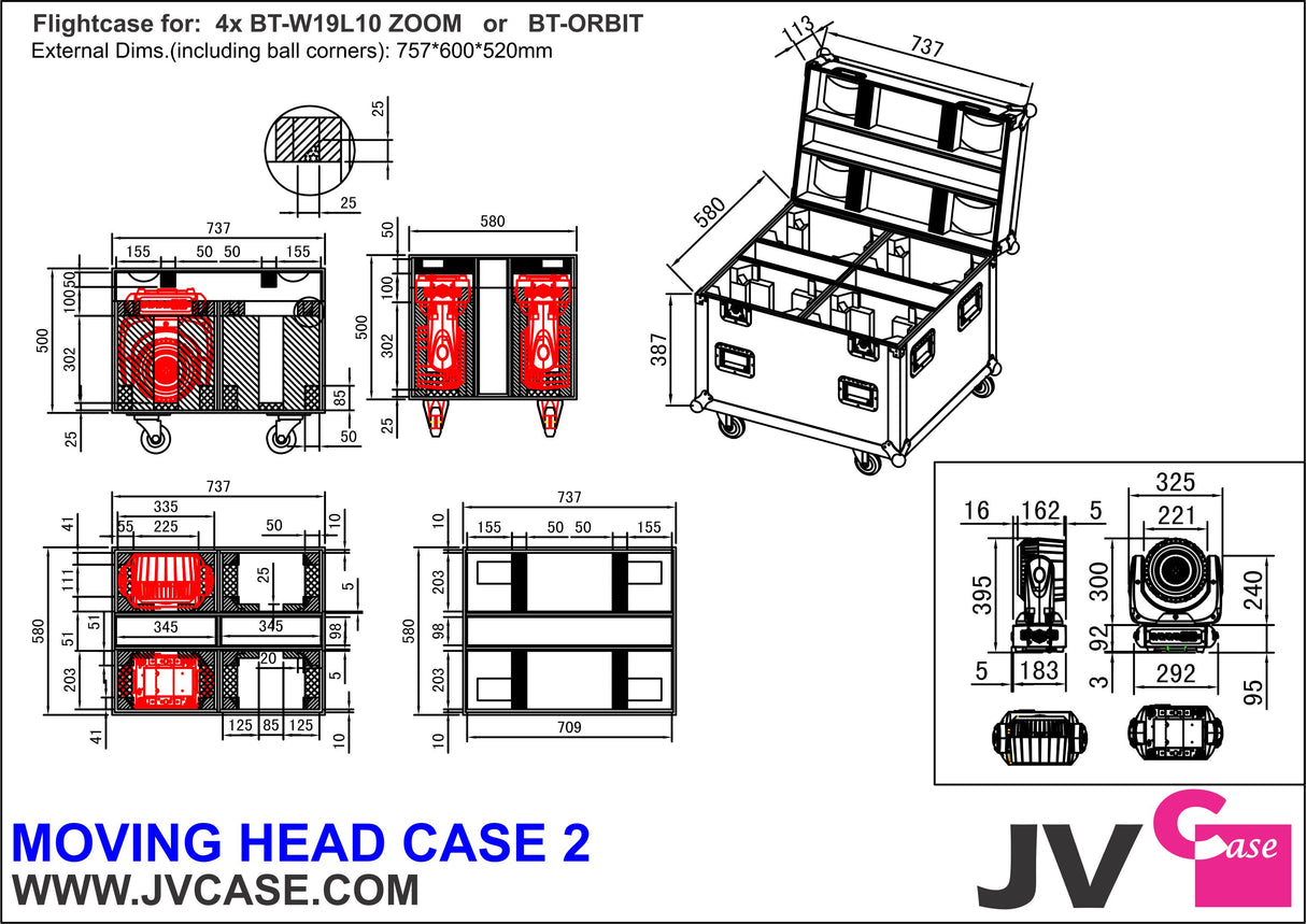 JV Case Moving Head Case 2 Flightcase