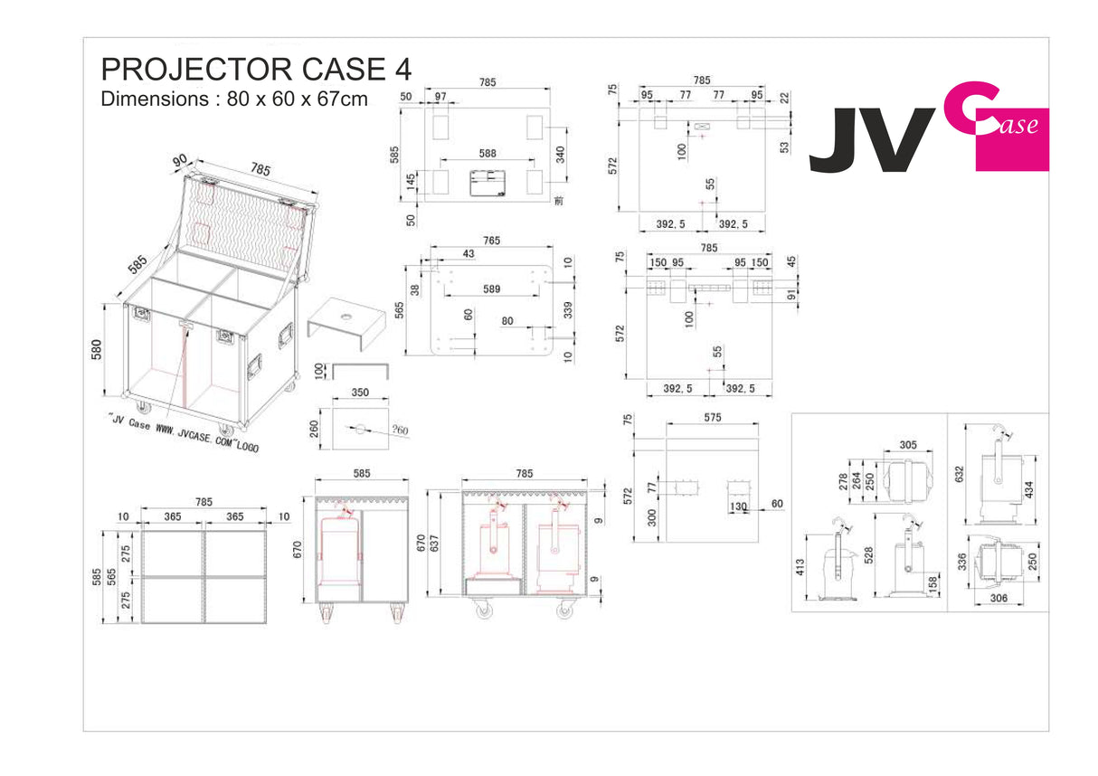 JV Case Projector Case 4 Flightcase