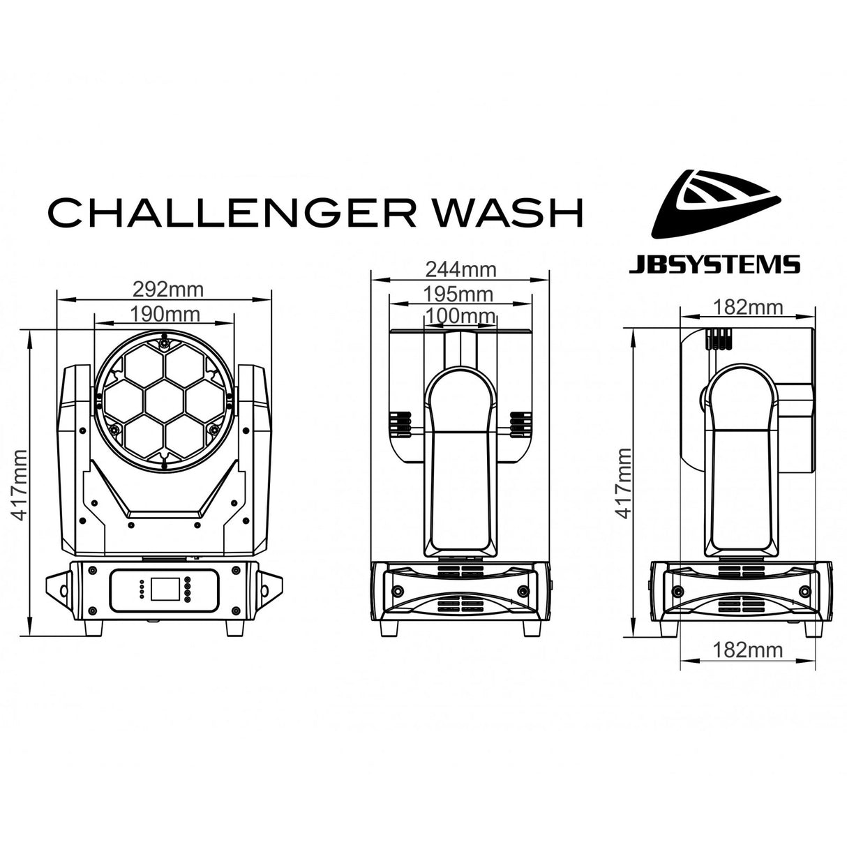 JB Systems Challenger Wash 7x40W RGBW Movinghead