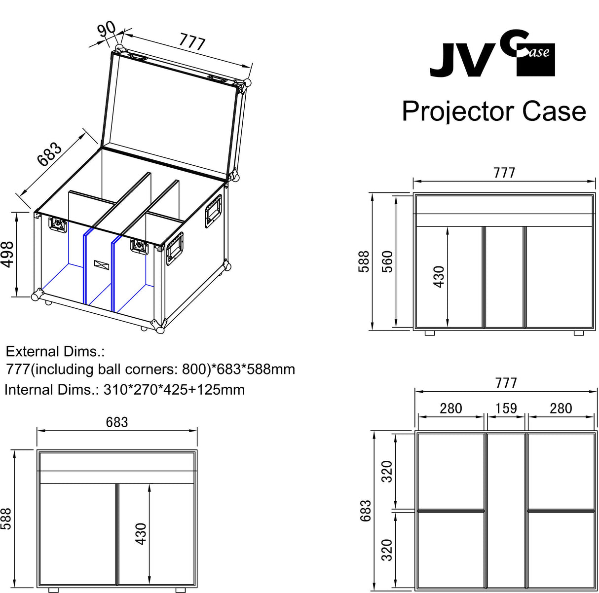 JV Case Projector Case Flightcase