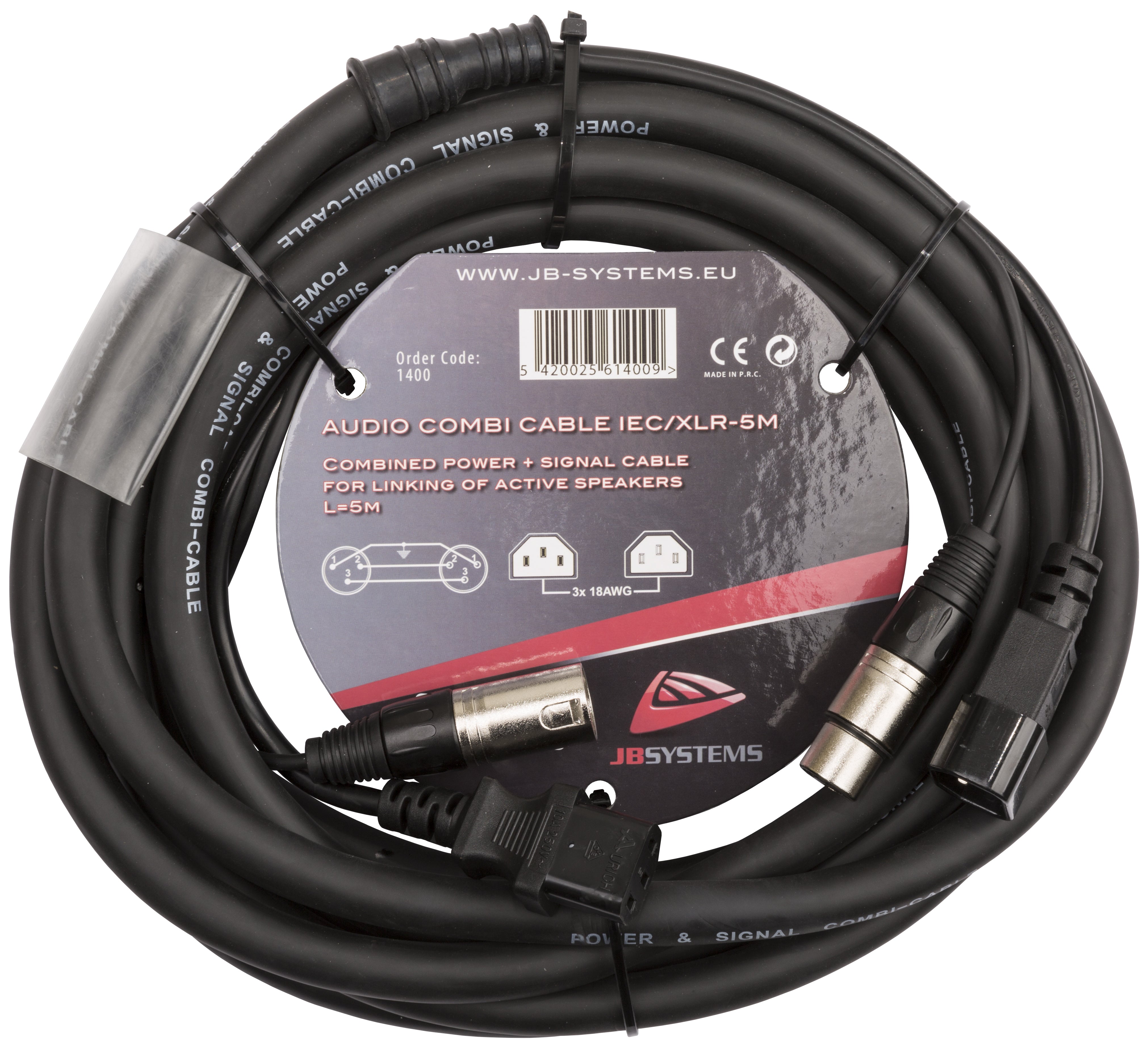 Hilec Audio Combi Kabel IEC/XLR-5M