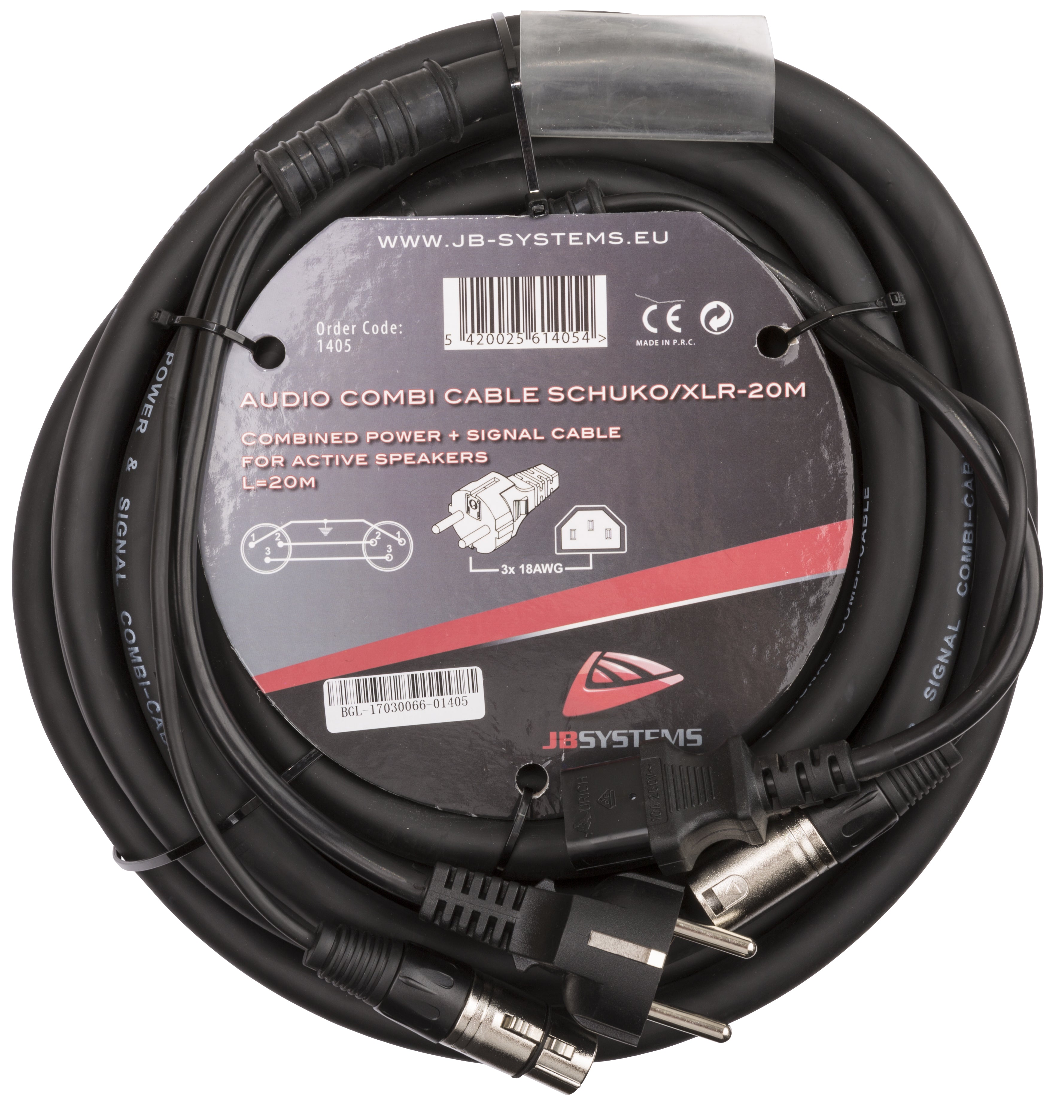 Hilec Audio Combi Kabel SCHUKO/XLR-20M