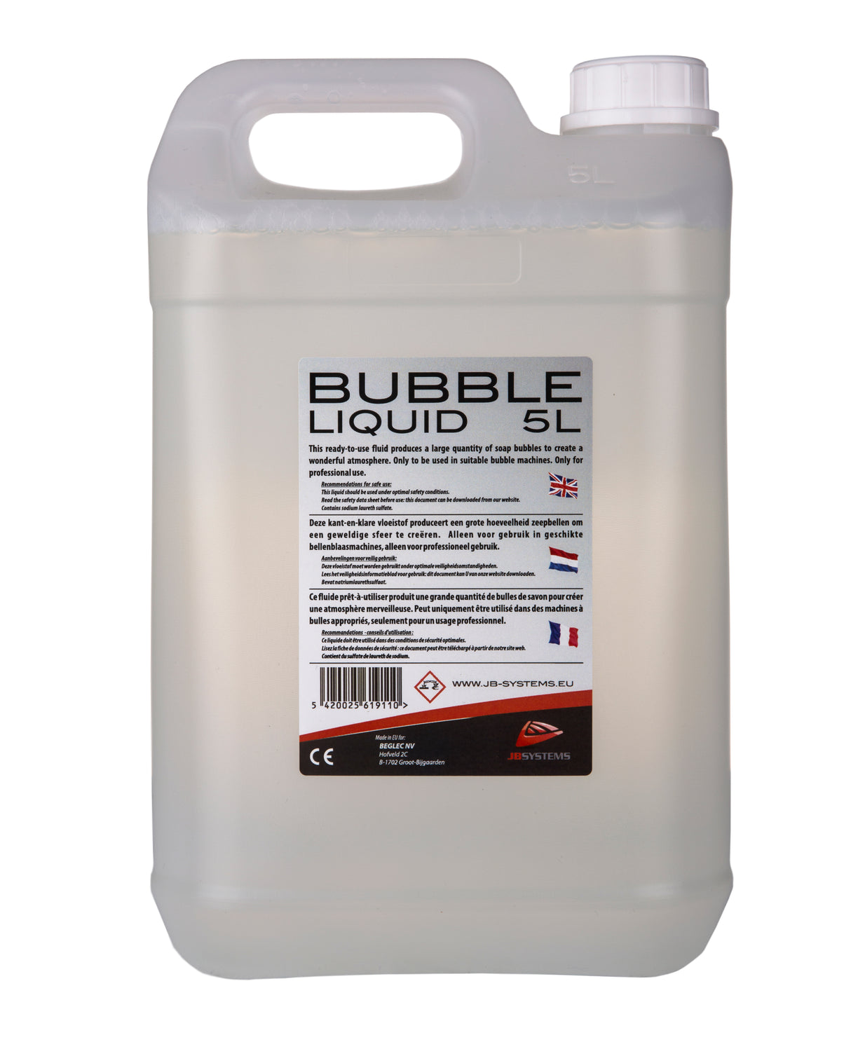 JB Systems Liquide À Bulles 5L