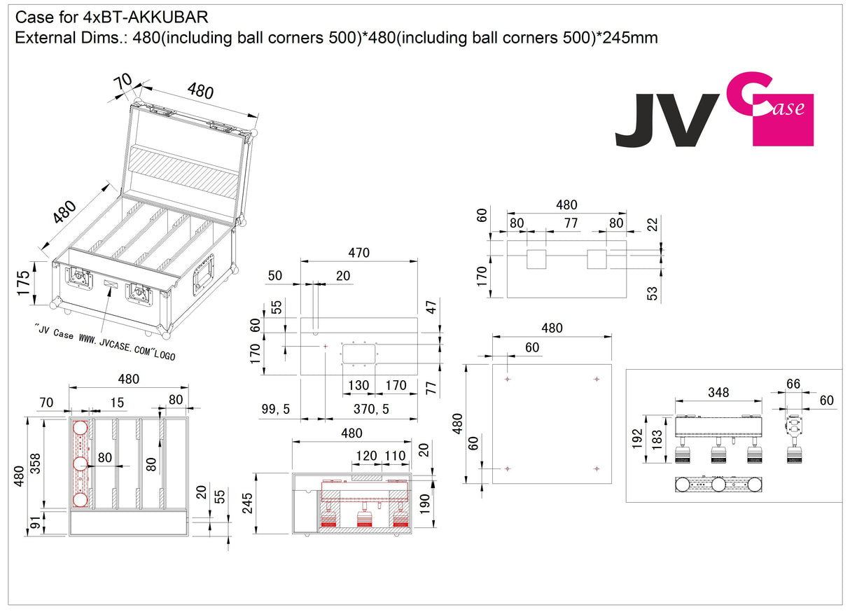 JV Case Voor 4x BT-AKKUBAR Flightcase