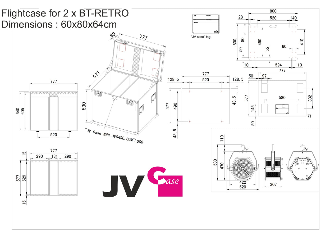 JV Case voor 2xBT-RETRO Flightcase