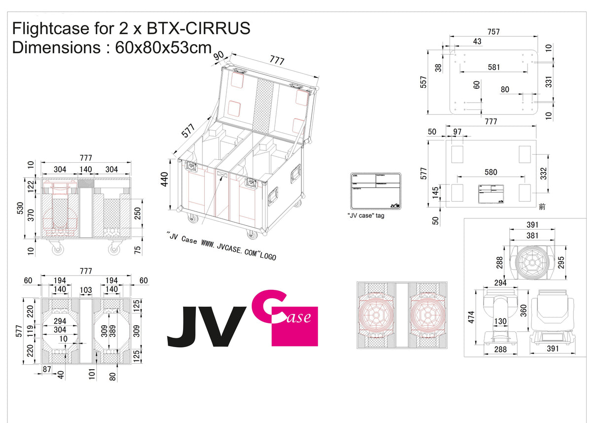 JV Case Moving Head 4 Flightcase