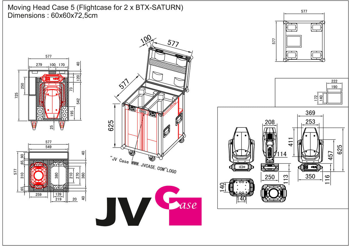 JV Case Moving Head Case 5 Flightcase